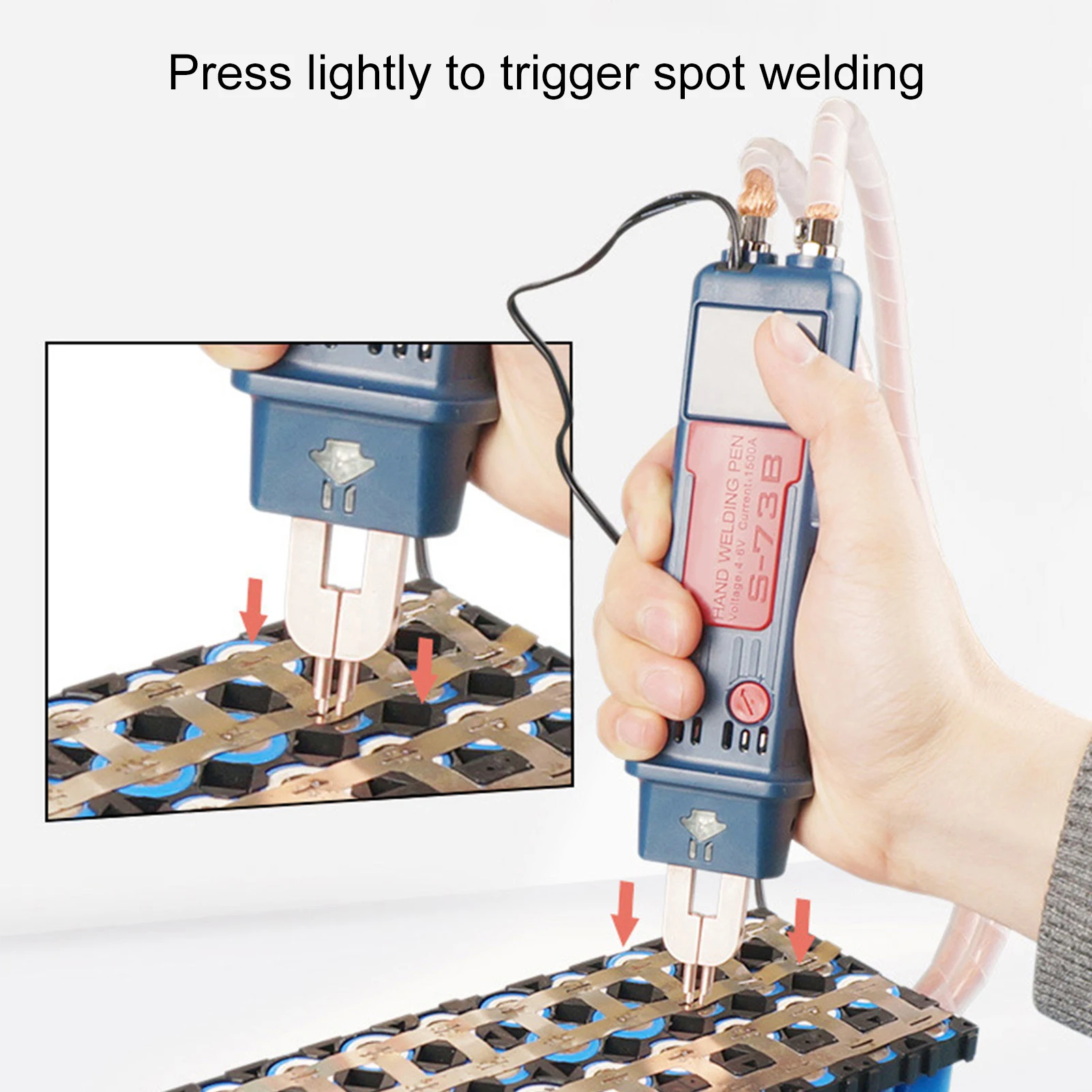 

Hand Held Soldering Pen Hand Welding Pen Integrated Spot Welder Tool with Trigger Soldering Iron Kit 4-6V Spot Welder Pen