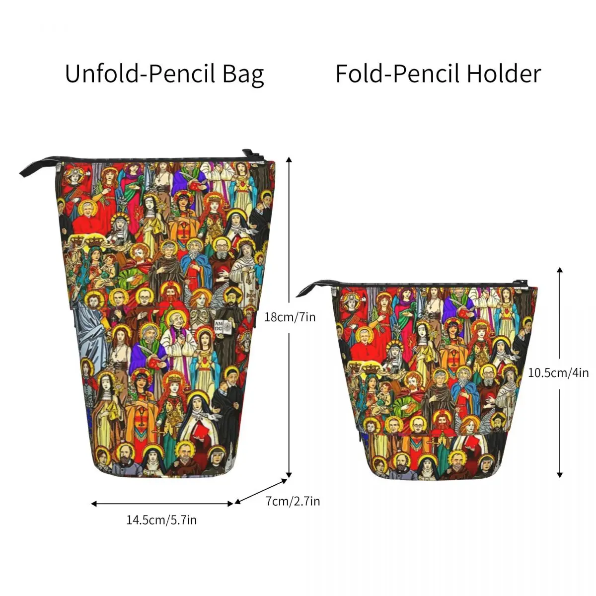 Пенал в стиле святого, всех святых, католических святых, школьная сумка для ручек на молнии для студентов, Детская сумка для канцелярских принадлежностей, Выдвижной карандаш