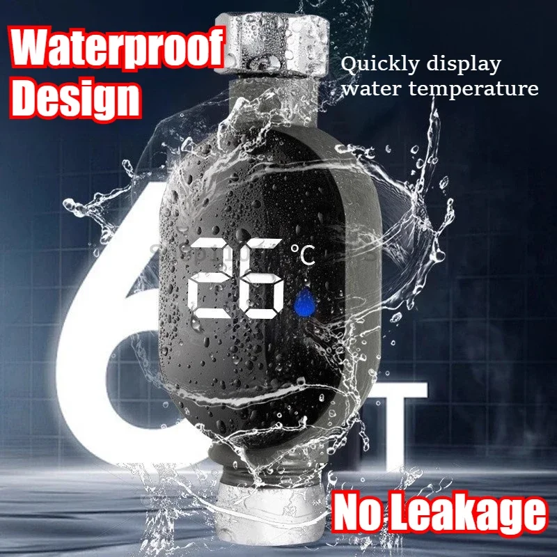 LED Display Home Water Shower Thermometer | 0℃-99℃ Accurate Temperature Measurement Waterproof Smart Meter for Bathroom