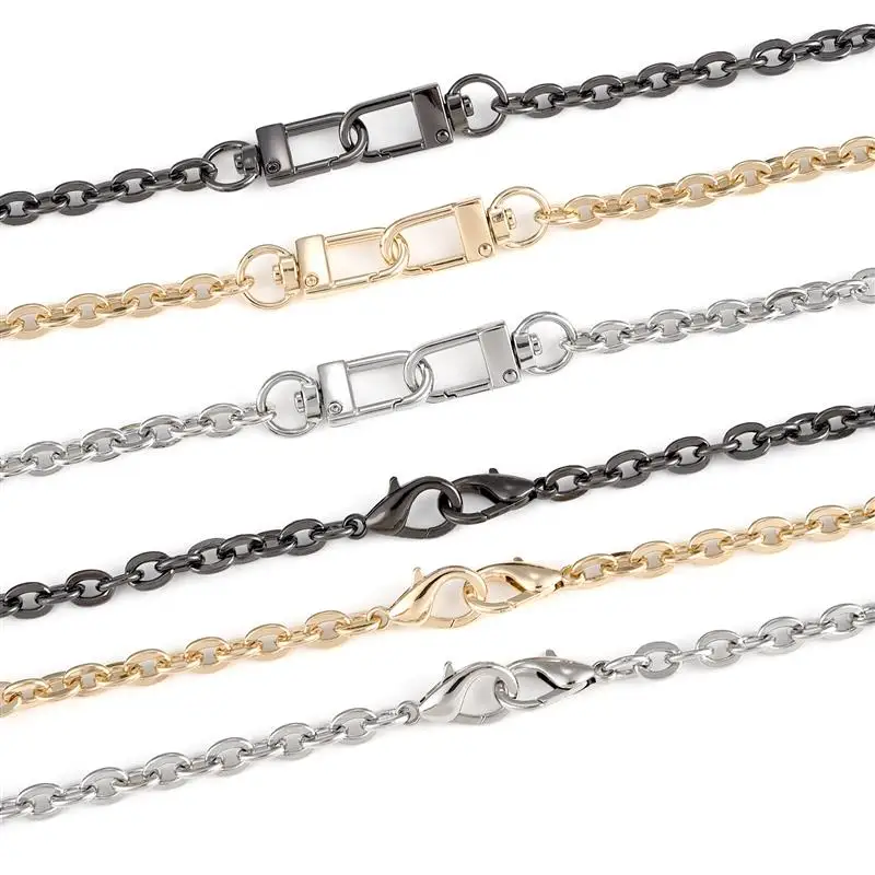 100/120CM Metal Bag Chain For Women Shoulder Bag Chain Bag Chain Gold Silver Strap Crossbody Bag Parts Belt Chain