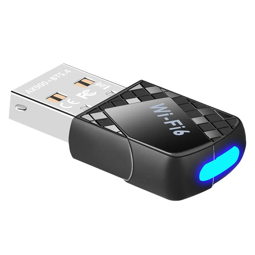 Adaptador 2 en 1 Bluetooth 5,4 USB WiFi 6 tarjeta de red inalámbrica de 900Mbps doble banda 2,4G 5G USB Dongle conexión rápida estable