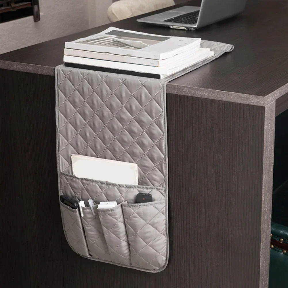 Armrest Organizer With 5 Spacious Pockets Non Slip Fabric Caddy For Remote Controls And Books On Sofas And Chairs