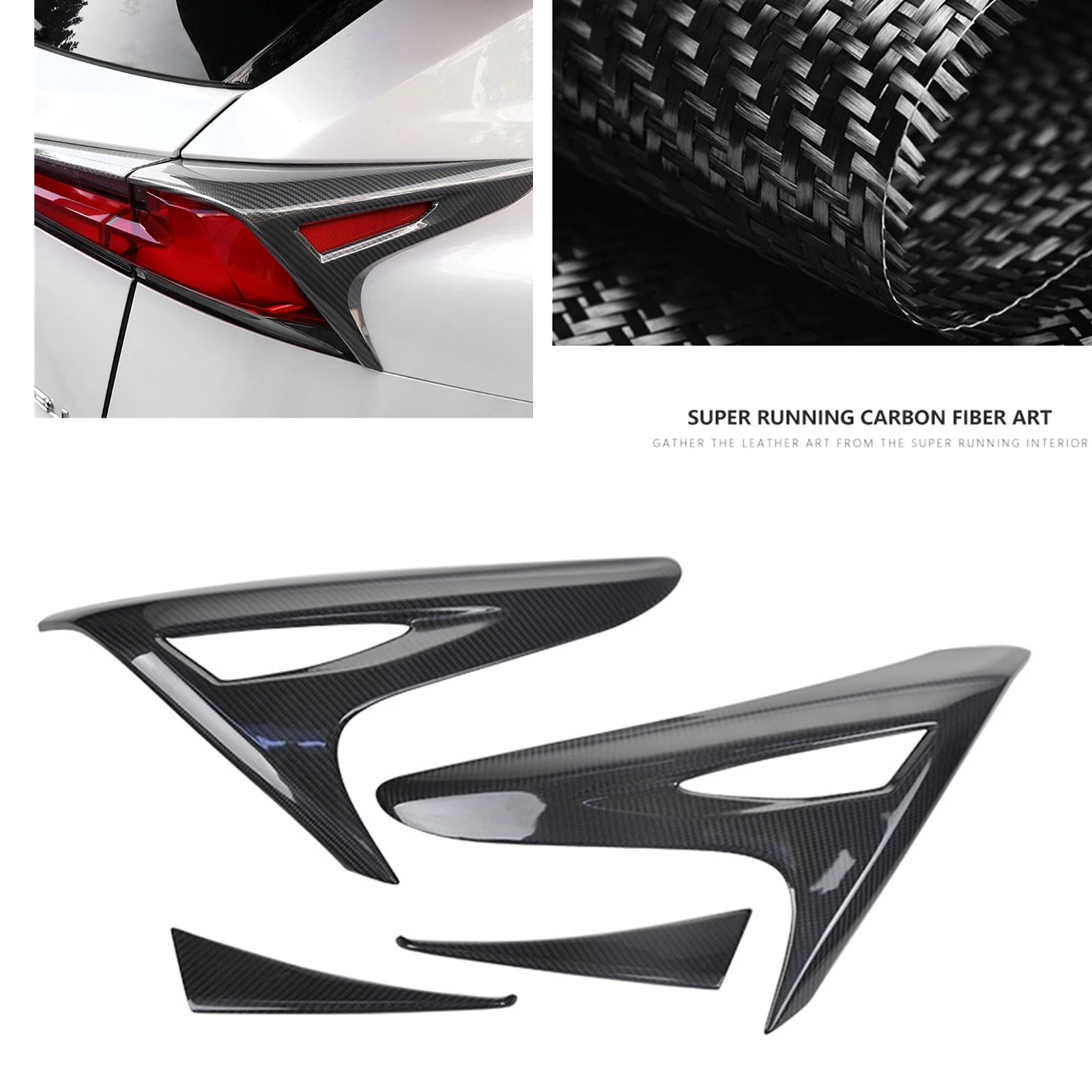 

Carbon Fiber Rear Taillight Eyebrow Eyelid Trim Sticker Light Tail Lamp Brow For Lexus NX300 2015-2018 NX200 2015-2020