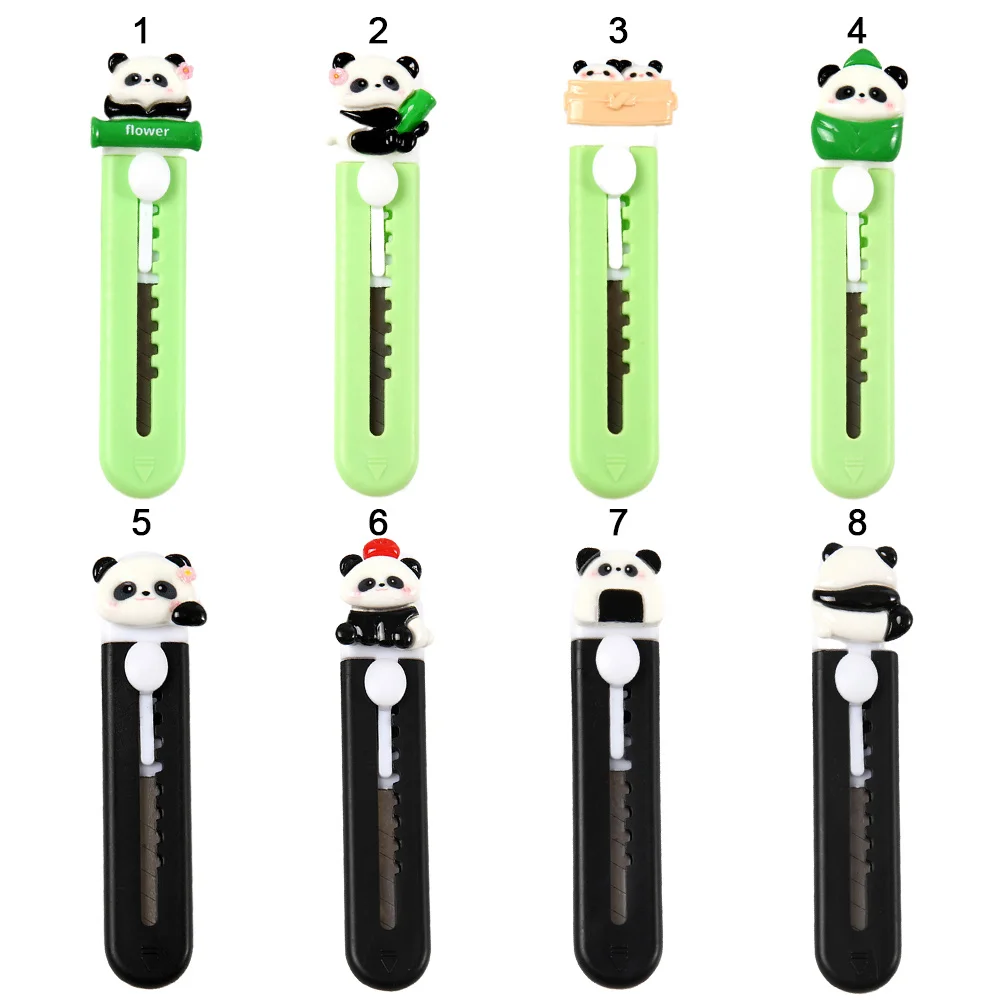 Mode Plastic Panda Cutter Hars School Kantoorbenodigdheden Papier Snijgereedschap Cartoon Intrekbare Brief Opener