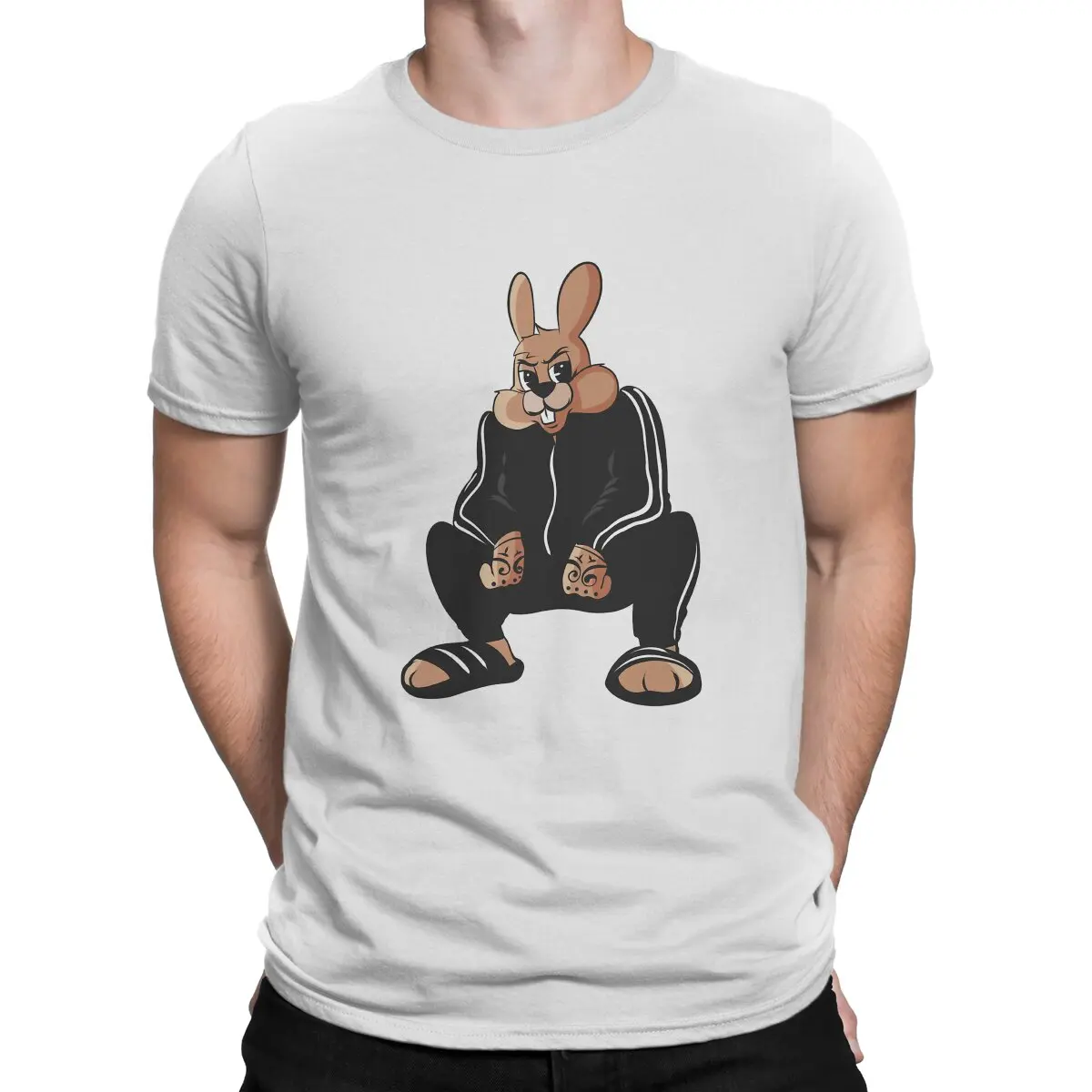 

Russian Cyka Blyat Nu Pogodi Rabbit Wolf Anime Men T Shirt Fashion Crewneck TShirt Harajuku Tops