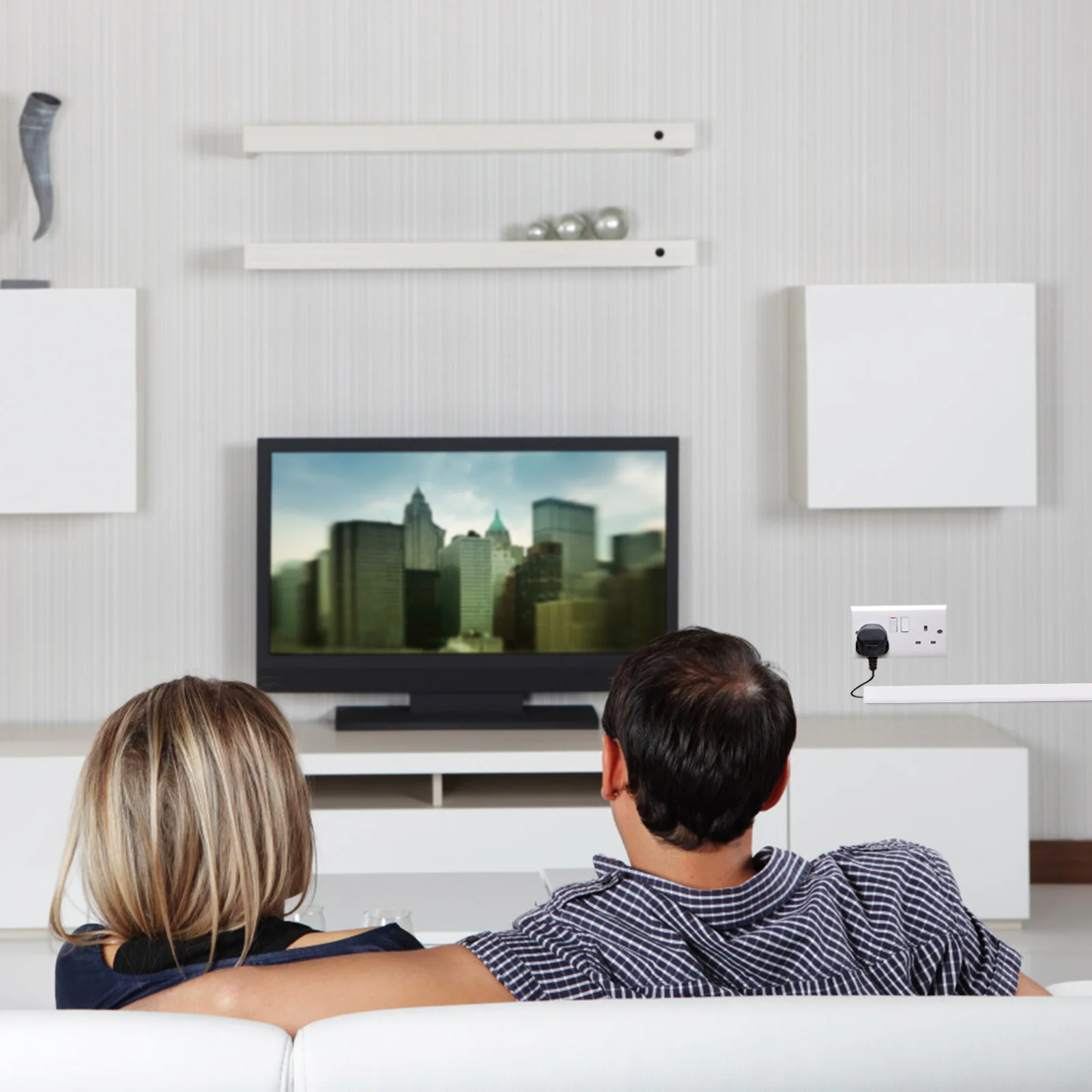 

1Set Cable Concealer Wall Cord Cover Kit for Stand Desk Wire Management Raceway System Neat Organizer Modern