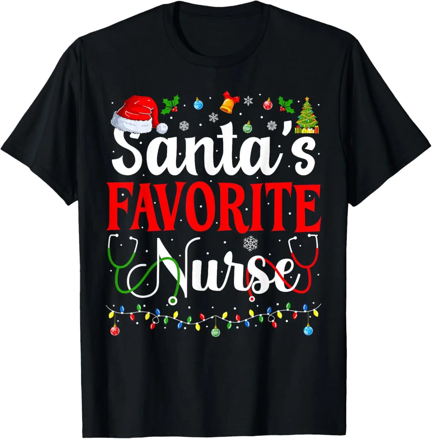 Santa's Favorite Nurse Christmas Nursing Christmas Nurse T-Shirt