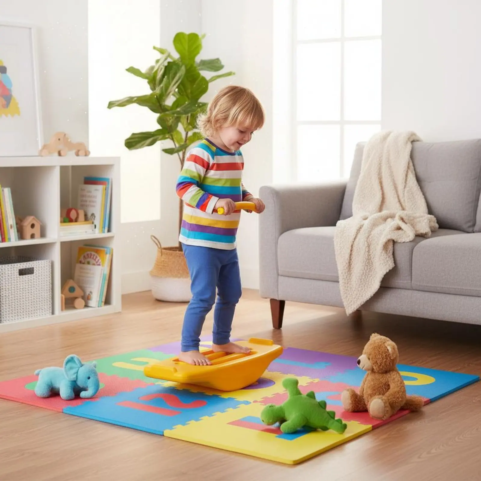 

Wobble Balance Board Multi-Functional Kids' Balance Board Kids Seesaw Totter Easy to Clean Rounded Edges for Young Children