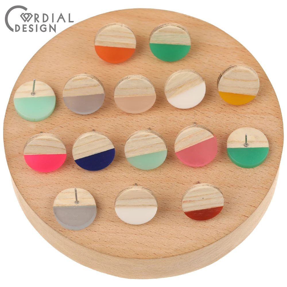 

Cordial Design 100Pcs 15*15MM Earrings Stud/Hand Made/Round Shape/Natural Wood/DIY Accessories/Jewelry Findings & Components