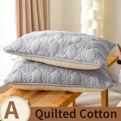 Northern Europe Double-deck Pillowcase Anti-Mite Anti-Bacterial Quilted Cotton Pillow Case Bedroom Home Decoration 48x74cm