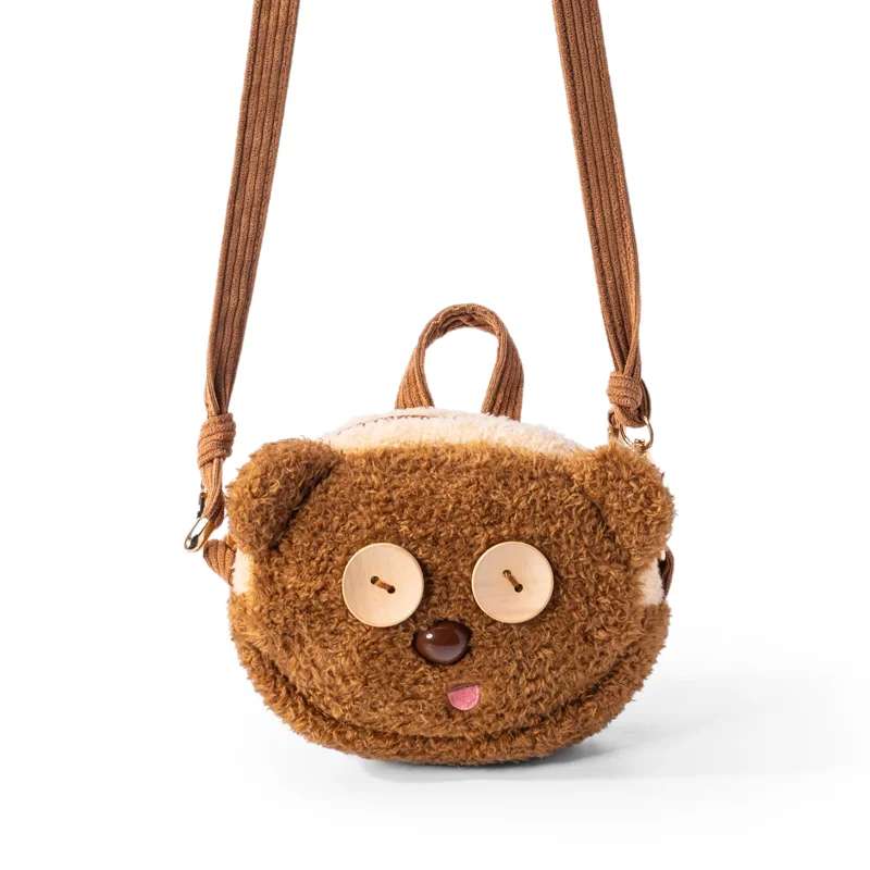 Universal Studios Minions Tim Bear Fuzzy Colorblock Shoulder Bag | Cute Crossbody Bag for Outings