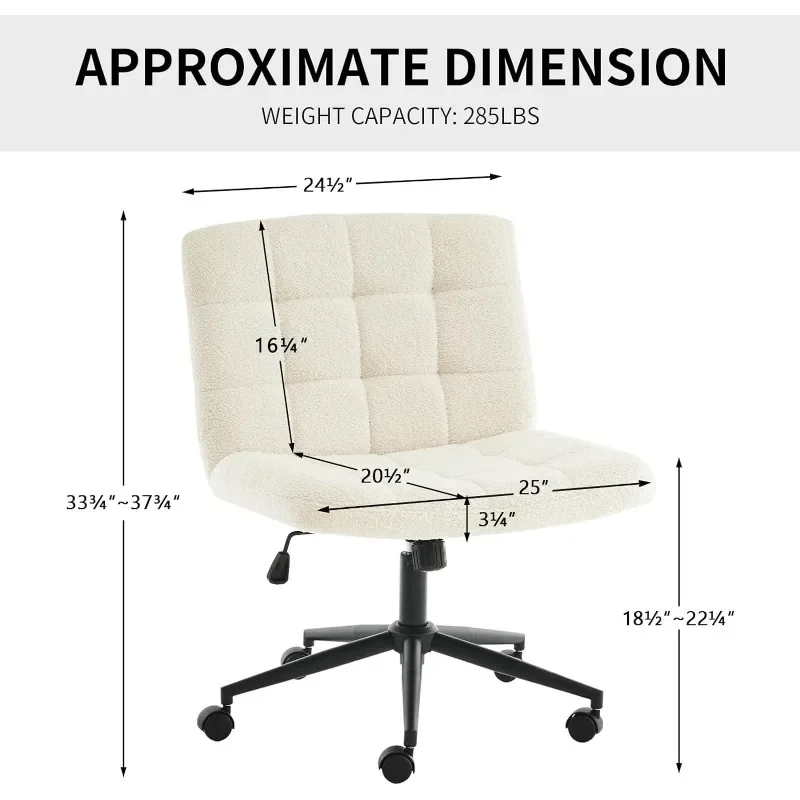 avec roulettes pour bureau à domicile, chaise de bureau large sans accoudoirs, siège confortable réglable