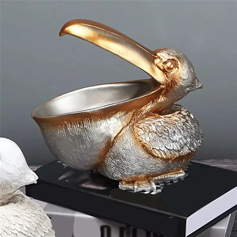 Pelikaan Vogels Standbeelden Hars Standbeelden Toekan Beeldjes Entree Decor Ornament Snoep Sleutels Kom Opslag Mand Tafel Thuis-[Qahk]