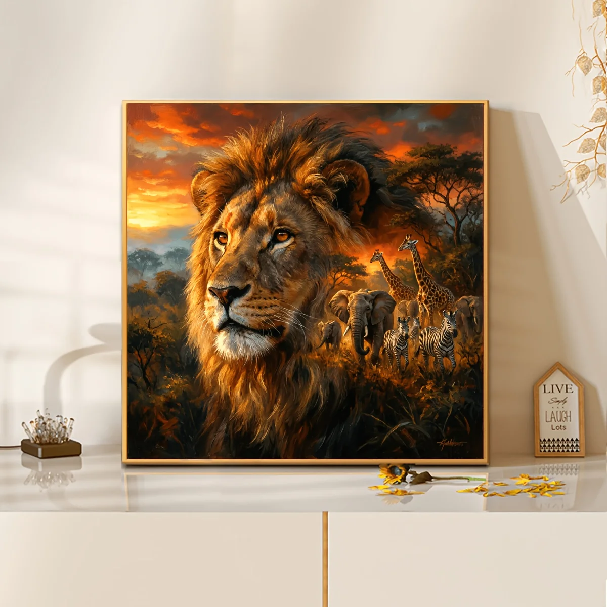 

Lion Animal Theme Jigsaw Puzzle 500/1024 PCS Holiday Stress Relieving Fun Games Home Decor Holiday Gifts