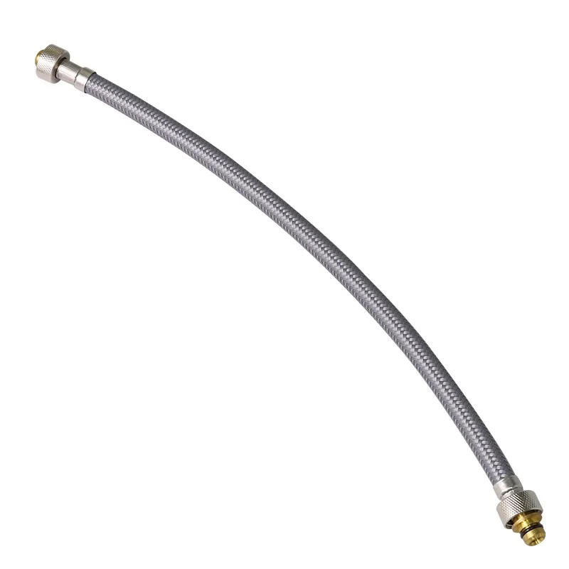 Brass For Concealed Tank Inlet Valve with Corrugated Stainless Steel Hose for Toilet 3/4 in to 1/2 in Thread Adapter Set
