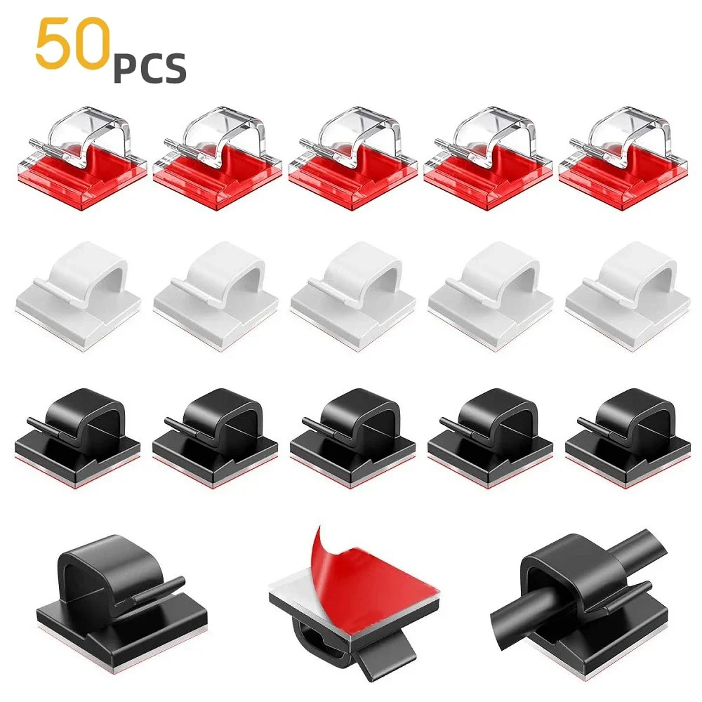 50Pcs USB Kabel Wickler Desktop Kabel Organizer Management Clip Kabel Protector Halter Für Computer Maus Tastatur Kopfhörer Draht