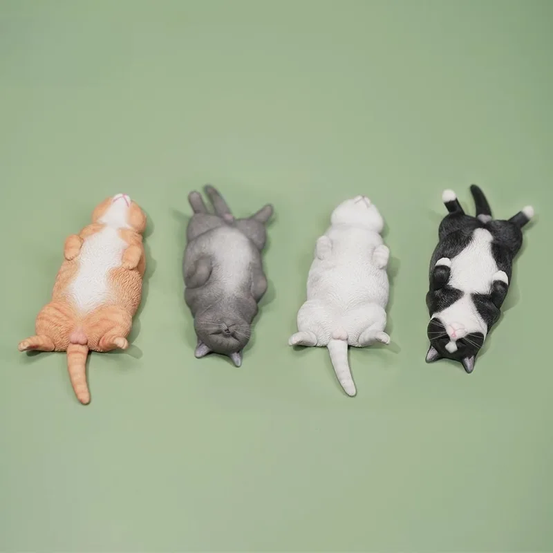 JXK 1/6 Scale Lethargic Cat Simulation Resin Ginger Cat Sleep Pet Kitten Model for Action Figures Scene Ornament Gift