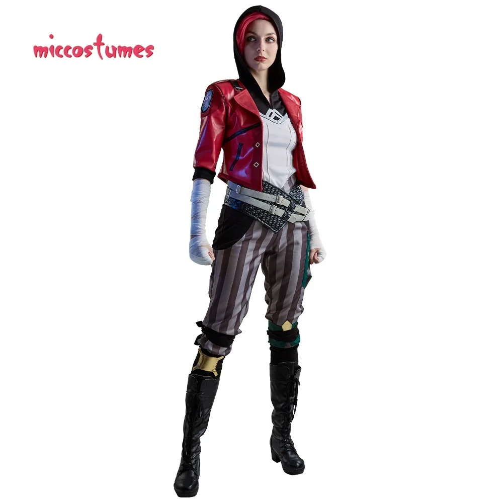 

USA Stock- Miccostumes Women's Game Vi Cosplay Costume Jacket Pants with Complete Accessories Halloween Cosplay Costumes
