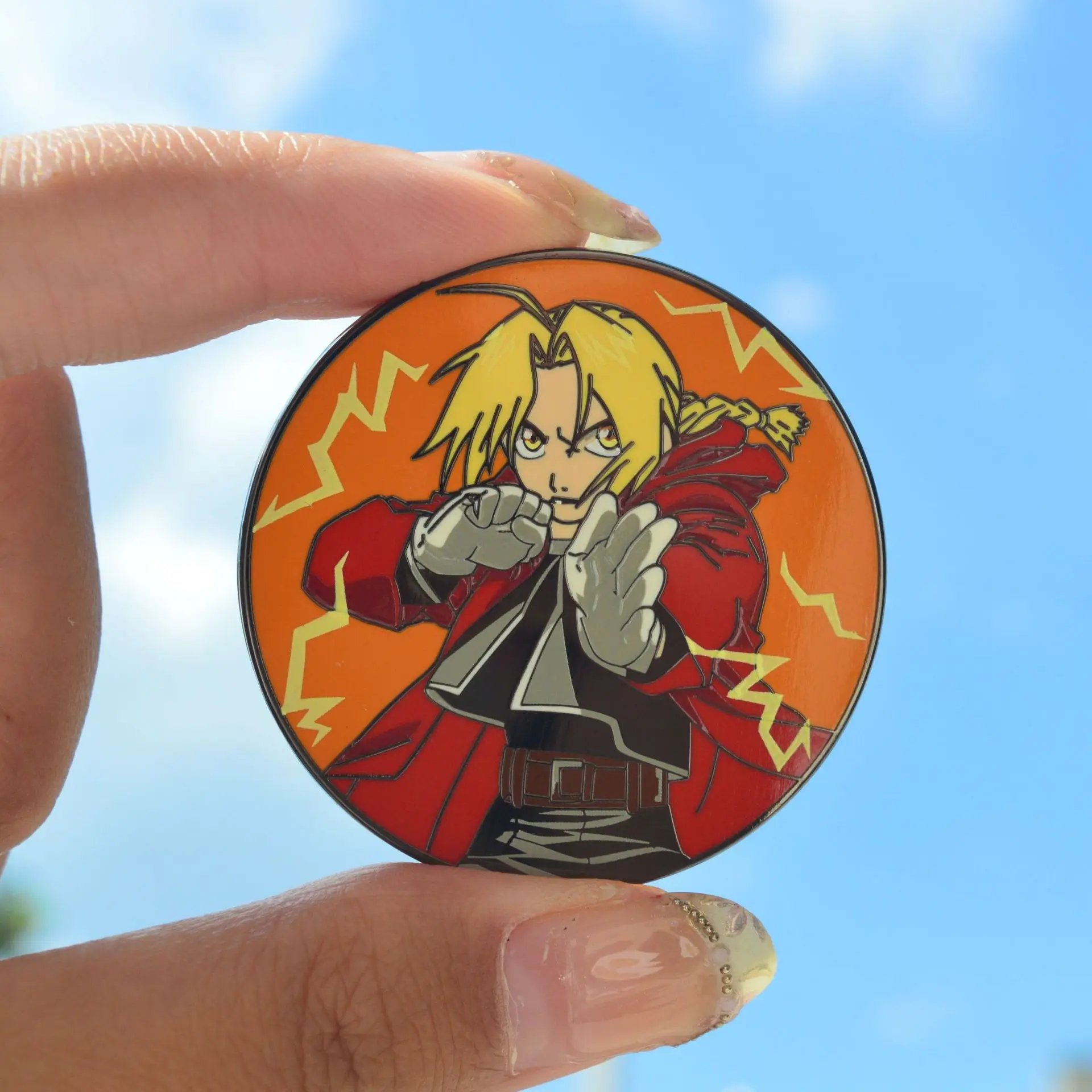Fullmetal Alchemist Metal Badge Imitation Enamel Metal Brooch Edward Elric Backpack Accessory Pin
