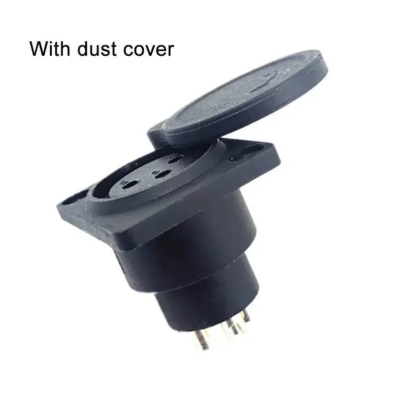 Waterproof 3/4 Pin XlR Socket Charging Port Microphone Plug with Cover CANNON Transfer Head 8A 125V Projector Vertical Connector