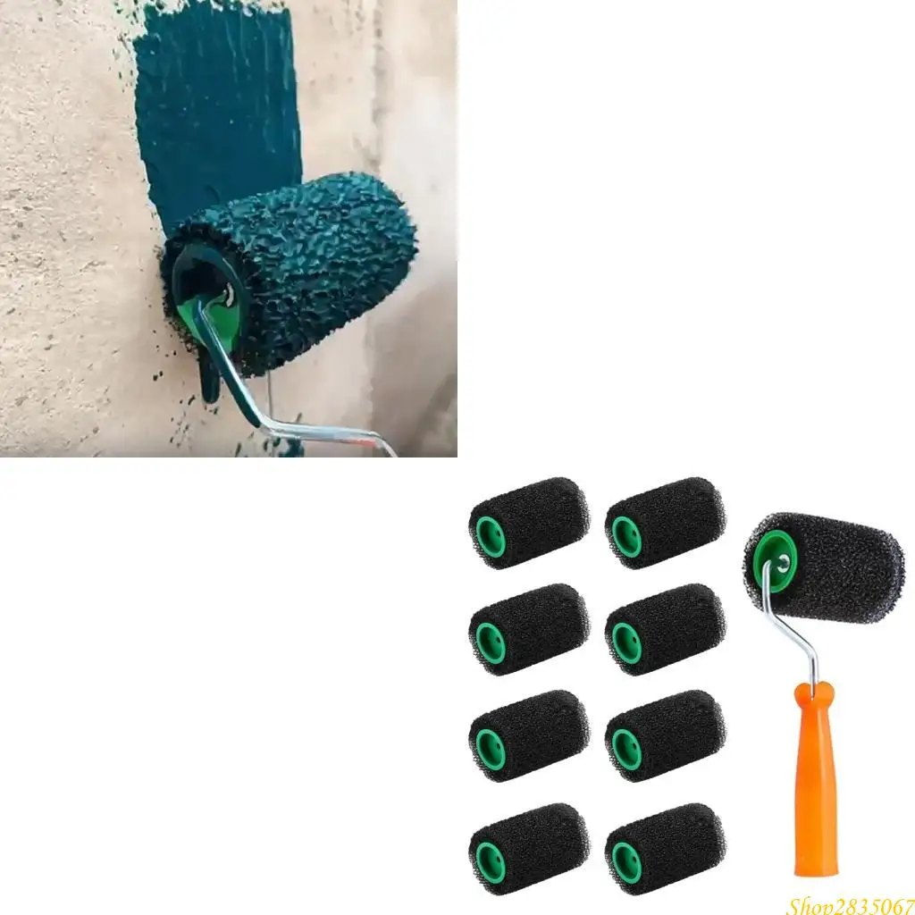 

9шт 4-дюймовые чехлы для малярных валиков и рамка для стен и потолков 831F