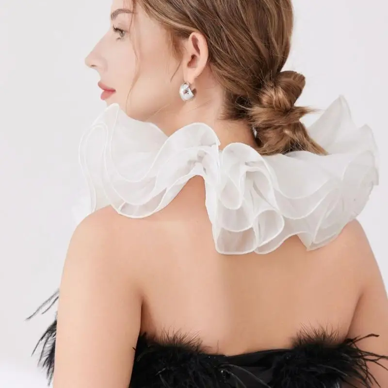 Y3neゴシックレースカラーハロウィーンアクセサリー大人のための子供たちコスプレ通気性ポリエステル