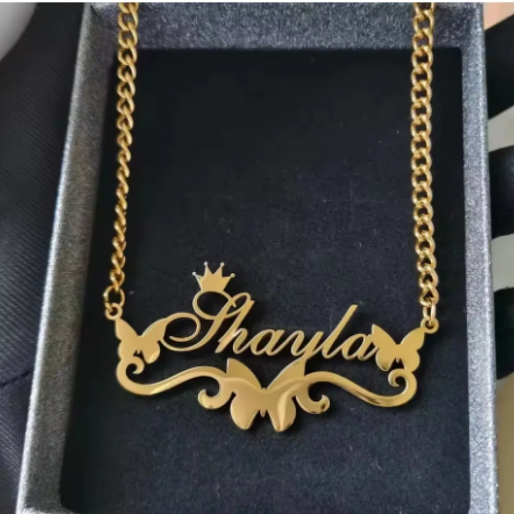 Customized big Personalized Names Pendant Necklace Stainless Steel Gold Color Cuban Thick Chain for Men Women Custom Jewelry - view 6