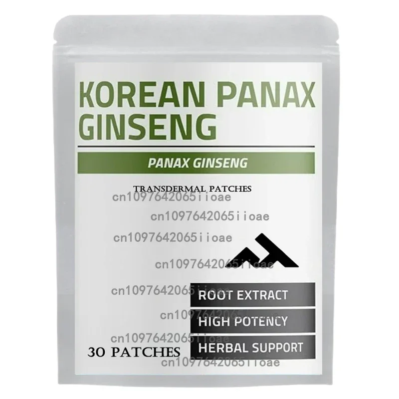 

30 Patches Men's and Women's Korean Red Panax Ginseng with Ginkgo Biloba Transdermal Patches. High Ginsenosides