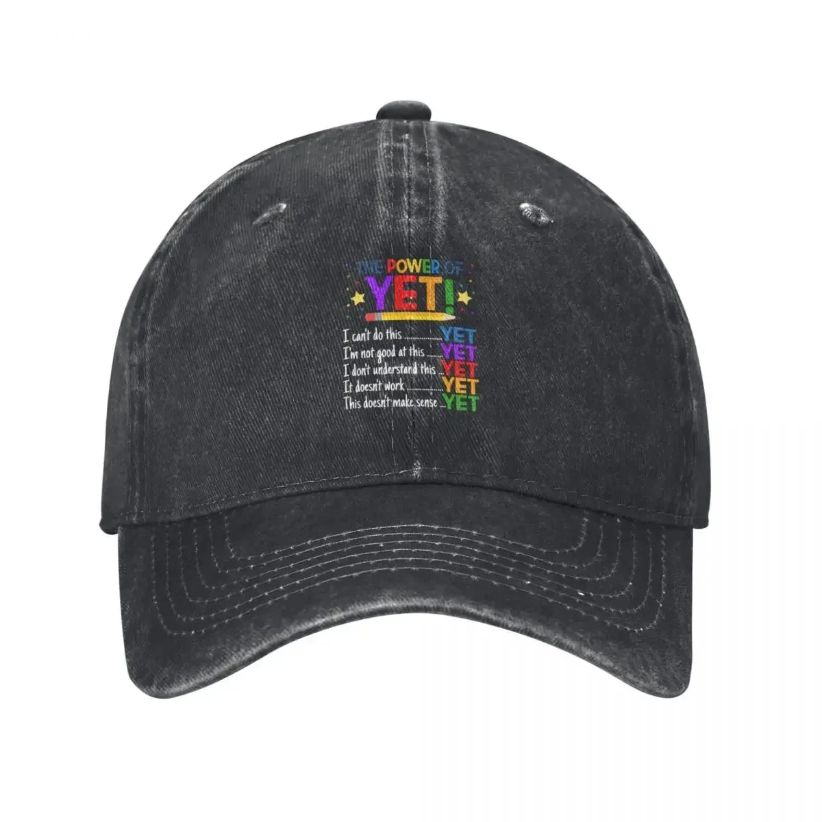 The Power Of Yet Inspirational Funny Growth Mindset Teacher Kindness Power Baseball Cap fashionable Rugby Female Men's