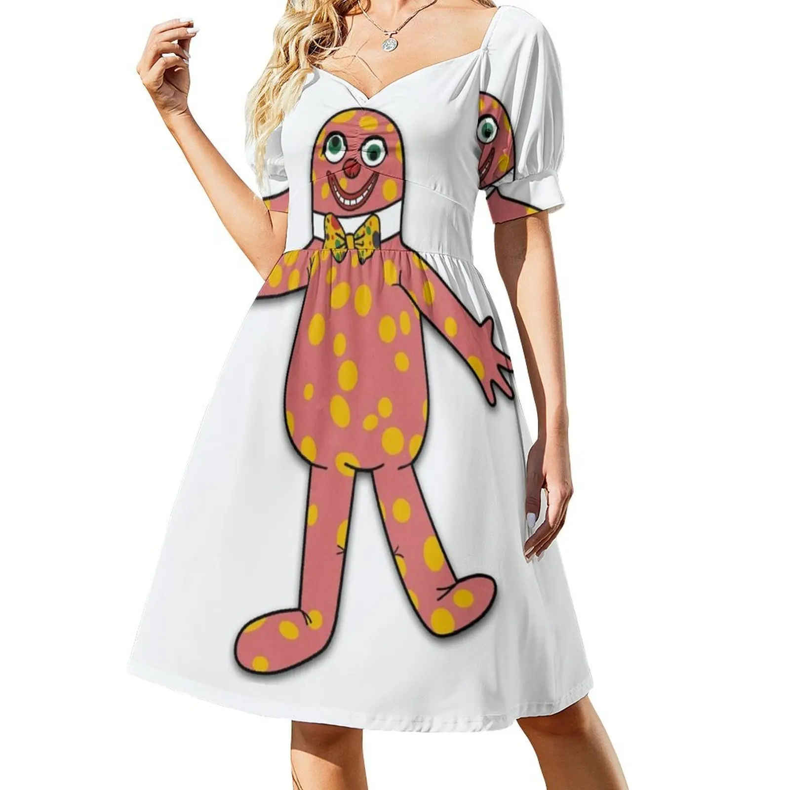 Винтажное богемное платье Mr Blobby III с пышными рукавами или вариантами без рукавов для женщин, платье Mr Blobby Blobby, женское платье 90-х годов, девяностых