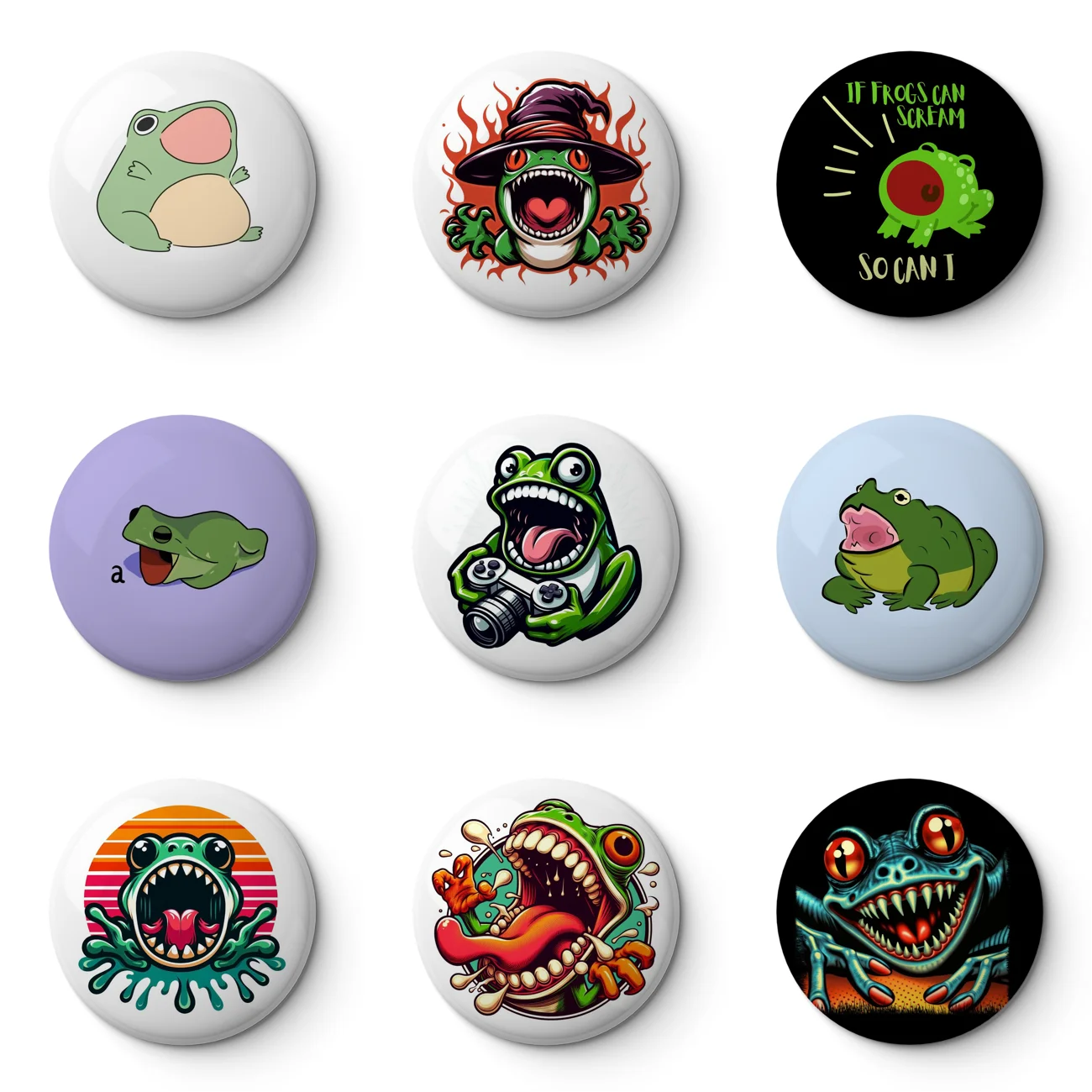 Screaming froggy Soft Button Pin Customizable Metal Decor Women Jewelry Gift Cute Funny Hat Lover Lapel Pin