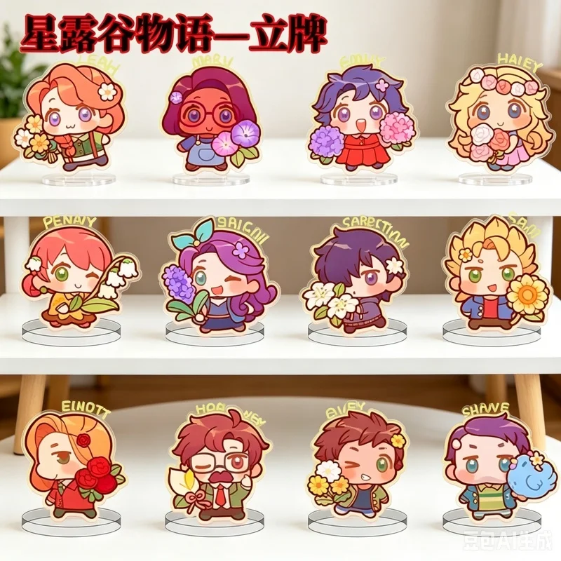 Figurine en acrylique de 10 cm, Stardew Valley, décorations de jeu, accessoires, figurine de collection, cadeau, jouet. Personnalisation acceptée, porte-clés.