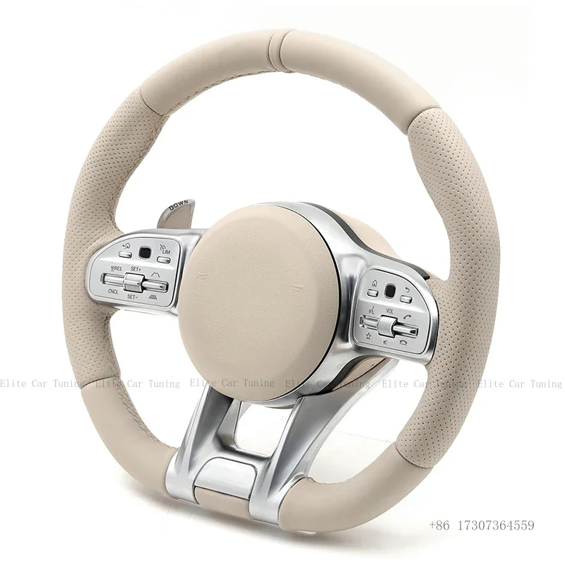 

Steering Wheel Beige Leather Fit for Mercedes Benz AMG W117 W166 W177 S500 G500 W205 W213 W216 W463 W212 G55 W217 W218 W222 W204