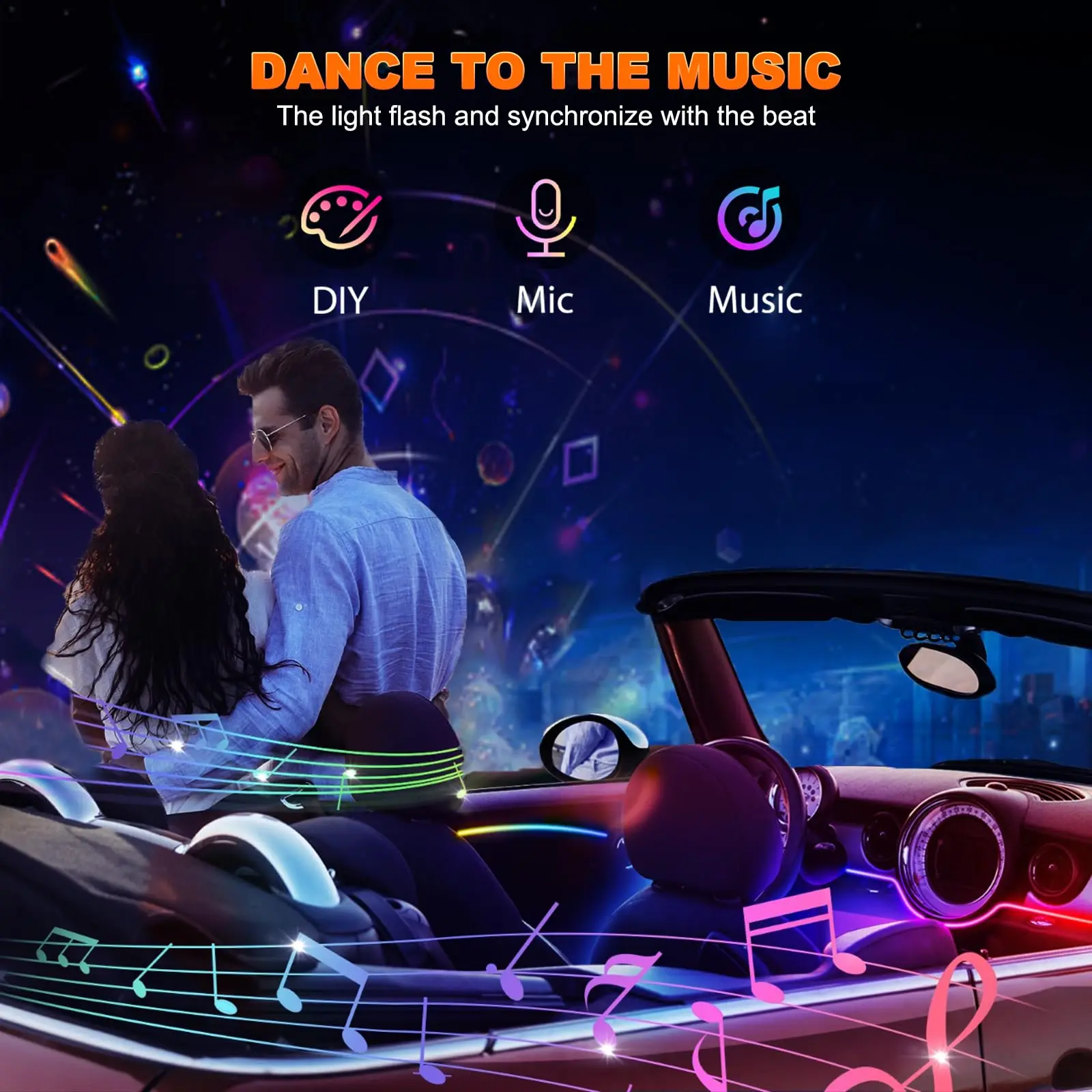 Acrílico LED Interior Strip Light, iluminação ambiente do carro, RGB lâmpada decorativa, 2in 1, Dreamcolor Neon dinâmico, Tesla Model 3, Y, S, X