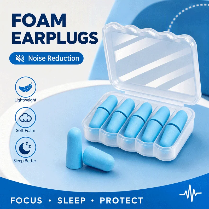 Noise‑Reduction Soft Foam Earplugs, Sound‑Blocking Ear Plugs for Better Rest, Ideal for Sleeping, Working, Dormitory Use