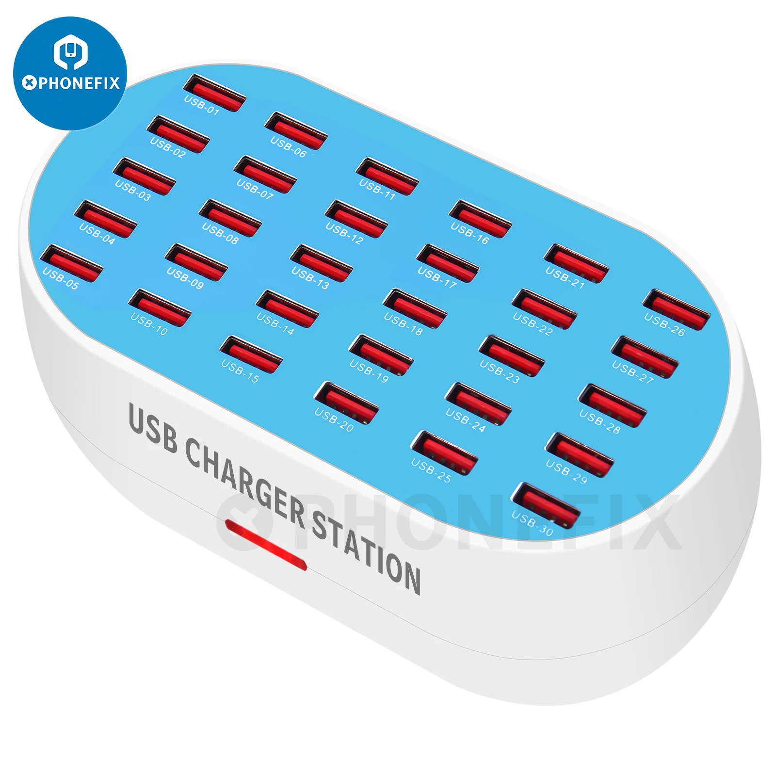 30-พอร์ต USB Hub Charger Power Adapter Fast Charging Dock Station 160W สำหรับ iPhone iPad Samsung Android PC สมาร์ทโฟนตาราง