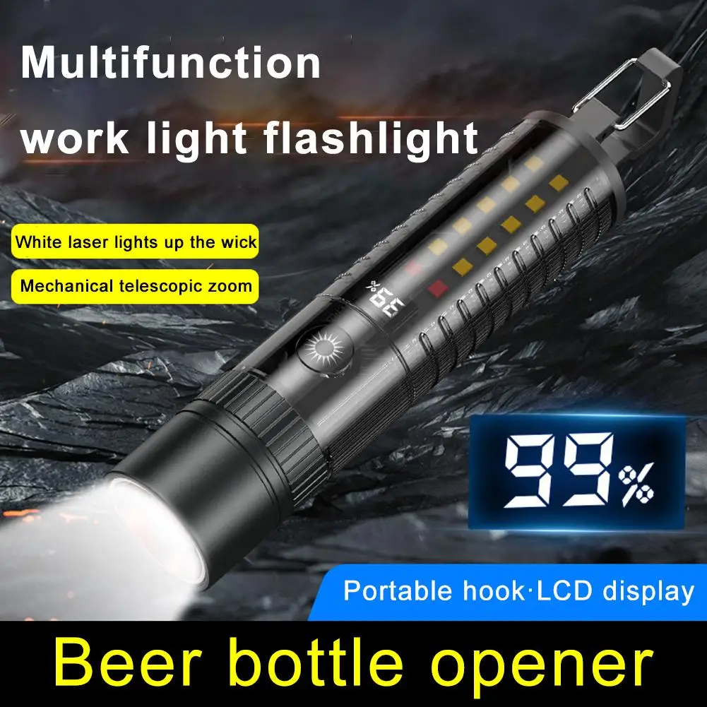 

Outdoor Dual Source Strong LED Tungsten Lamp Telescopic Work Camping Waterproof Light Hook Bright Zoom Torch Flashlight Wit Z0J4