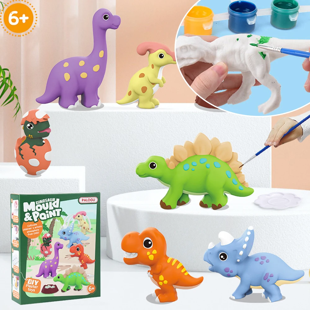 

3D Mold Painting Set Dinosaurs Kids Arts and Crafts Painting Kit DIY Model Painting Plaster Parent-child Interaction Toys