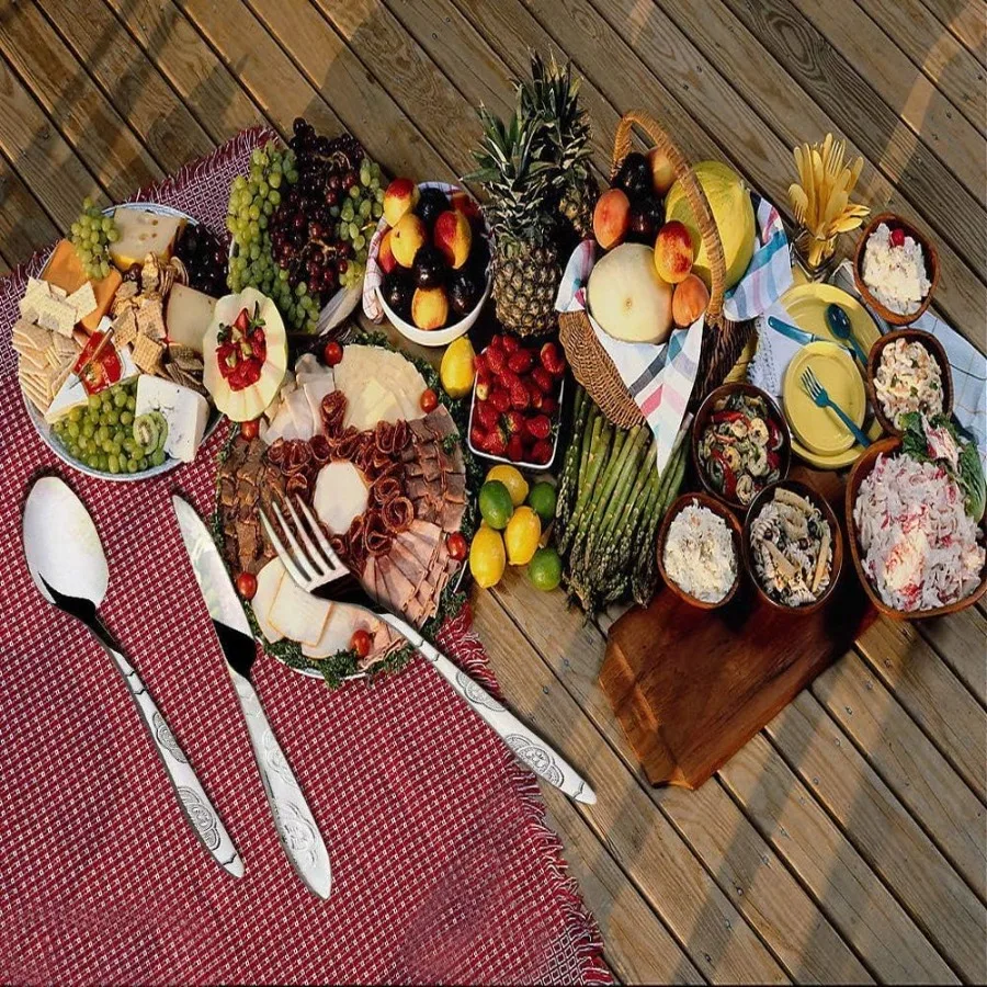 3 حزمة التخييم الفضيات مجموعة 12 قطعة سكين شوكة ملعقة عيدان الفولاذ المقاوم للصدأ مع حقيبة حمل أدوات المائدة غير قابل للصدأ فلاتوار #6