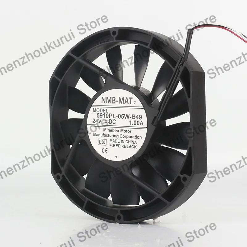 NMB 172X150X25MM DC 24V 1.00A AC EC 17.2CM Aluminum frame frequency converter 17225 3-wire 5910PL-05W-B49 cooling fan