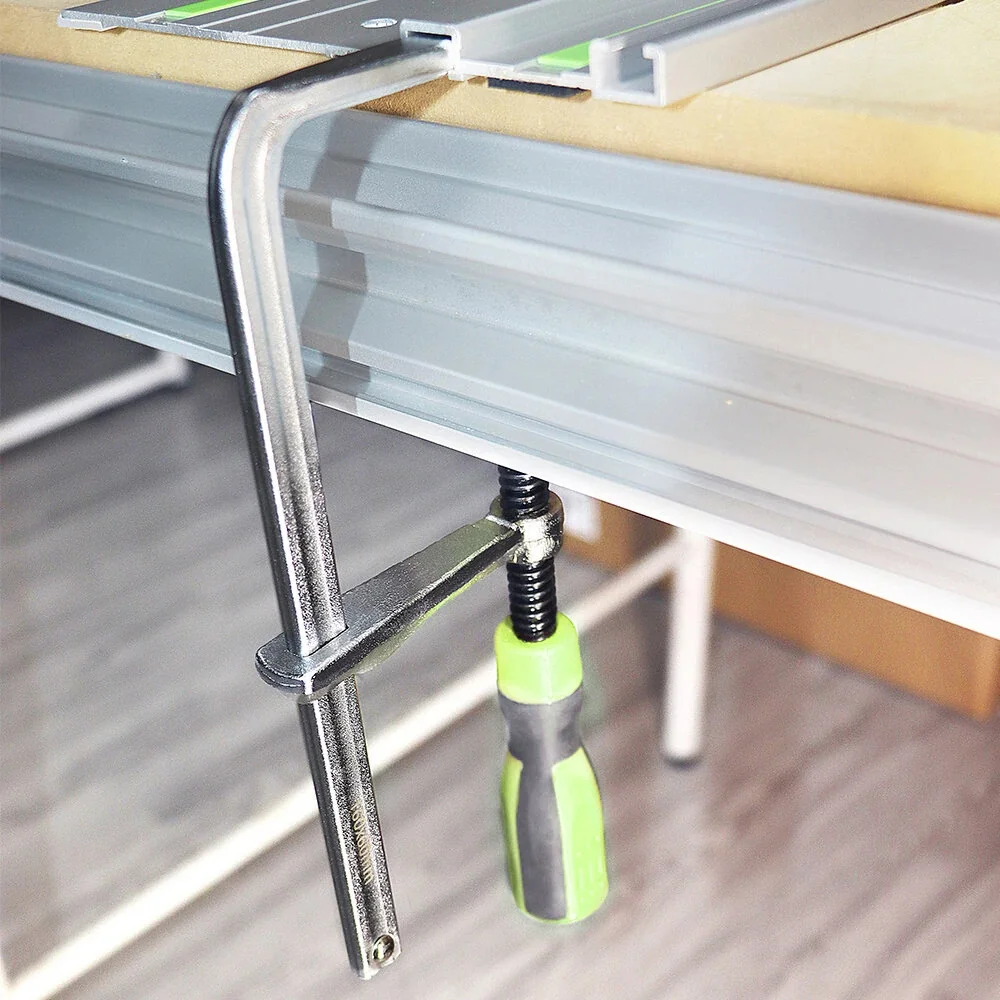 Allsome 2-piece quick adjustment track saw rail fixture, compatible with Festool and MFT workbenches, suitable for woodworking p - view 3