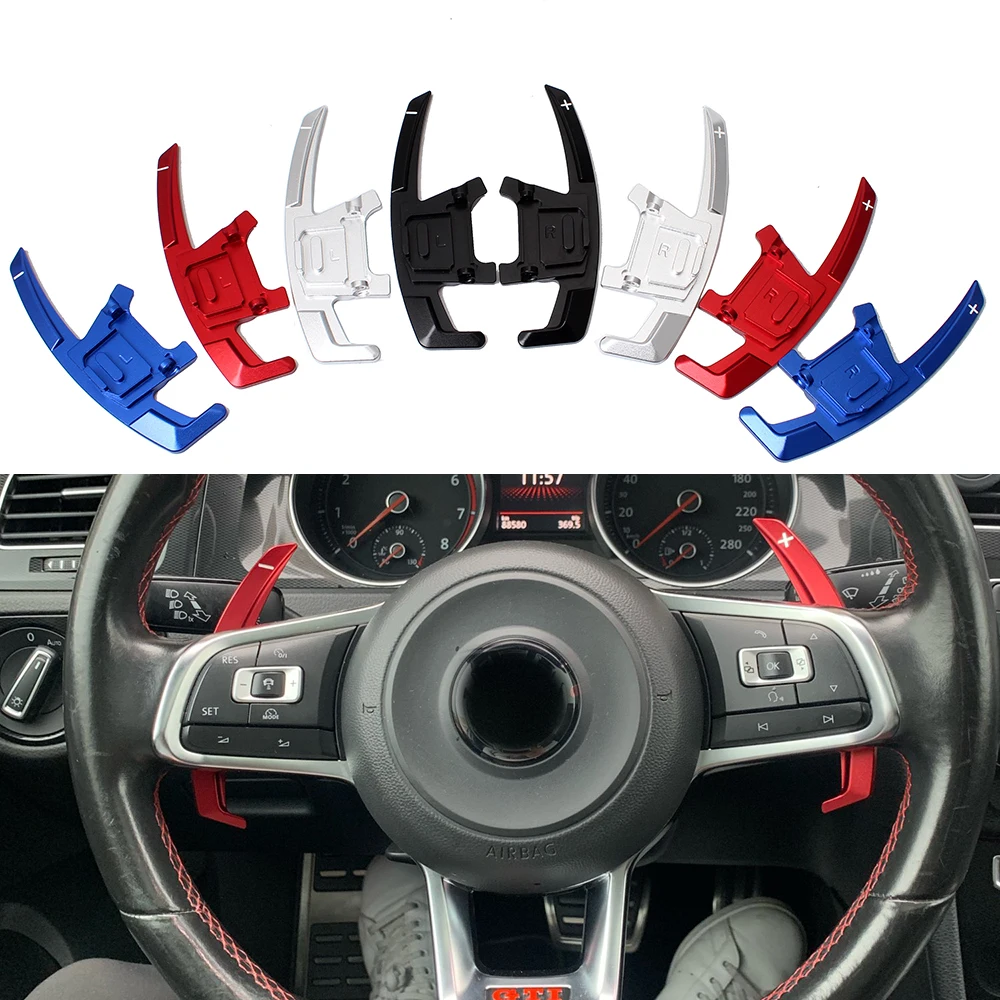 2X wymiana manetka zmiany biegów w kierownicy Shifter dla VW GOLF GTI R GTD GTE MK7 POLO GTI Scirocco Tiguan Rline PASSAT T-ROC