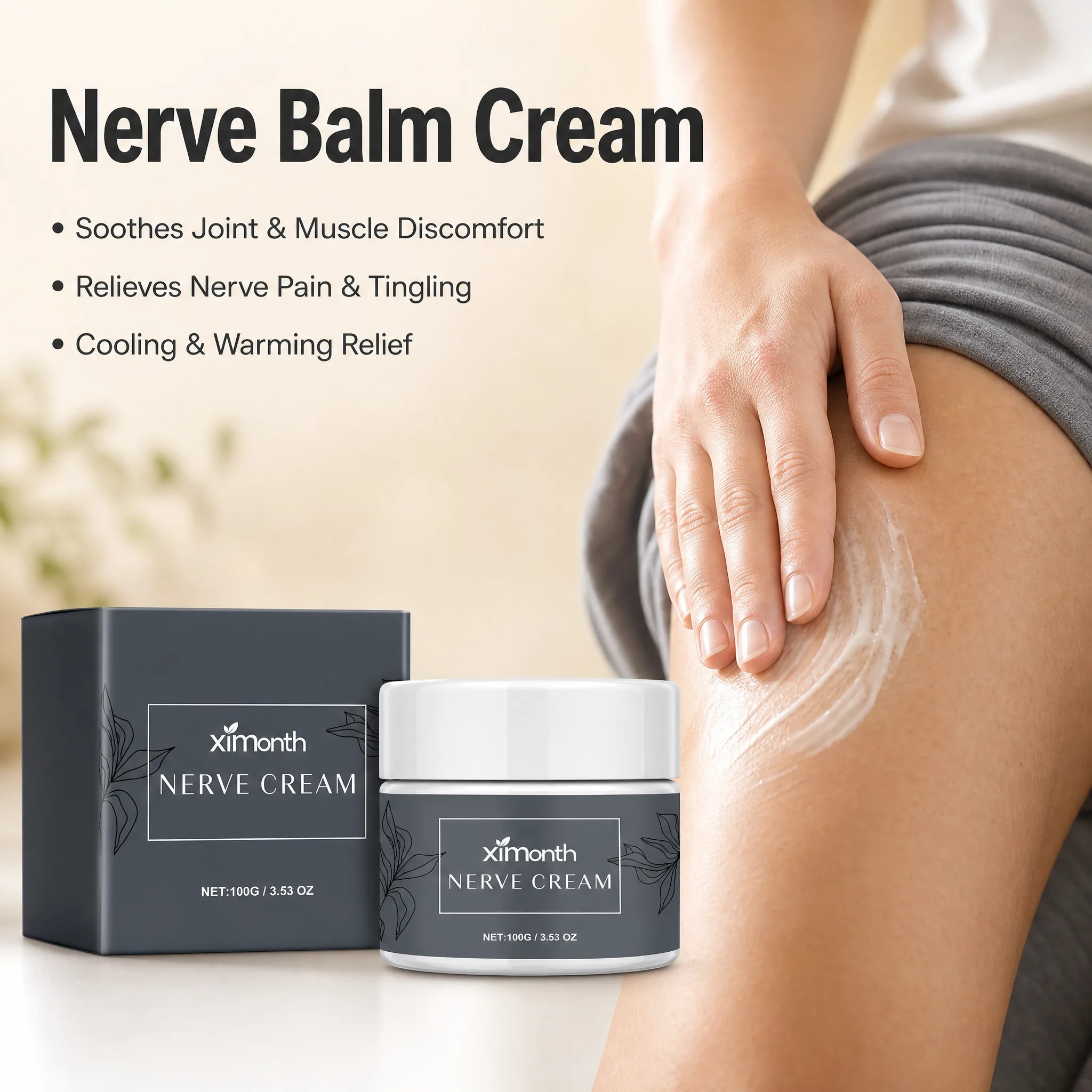 Nerve Relief Cream Neuropathy Cream For Joint Muscle Discomfort Soothe Aching,Burning,Tingling,Numbness In Feet,Daily Body Care