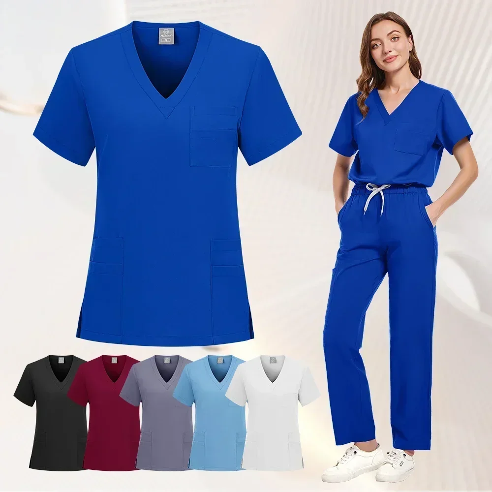 

Classic jogging speed dry clothing hospital operating room clinical surgeon nurse dentist overalls scrub set wholesale