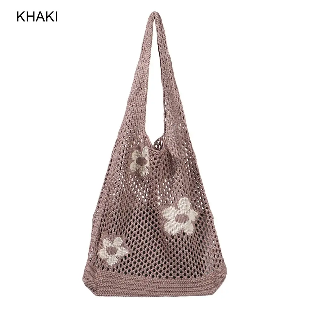 

Fashion Large Capacity Hollow Woven Knitting Handbags Tote Bag Crochet Hobo Bag Shoulder Bags