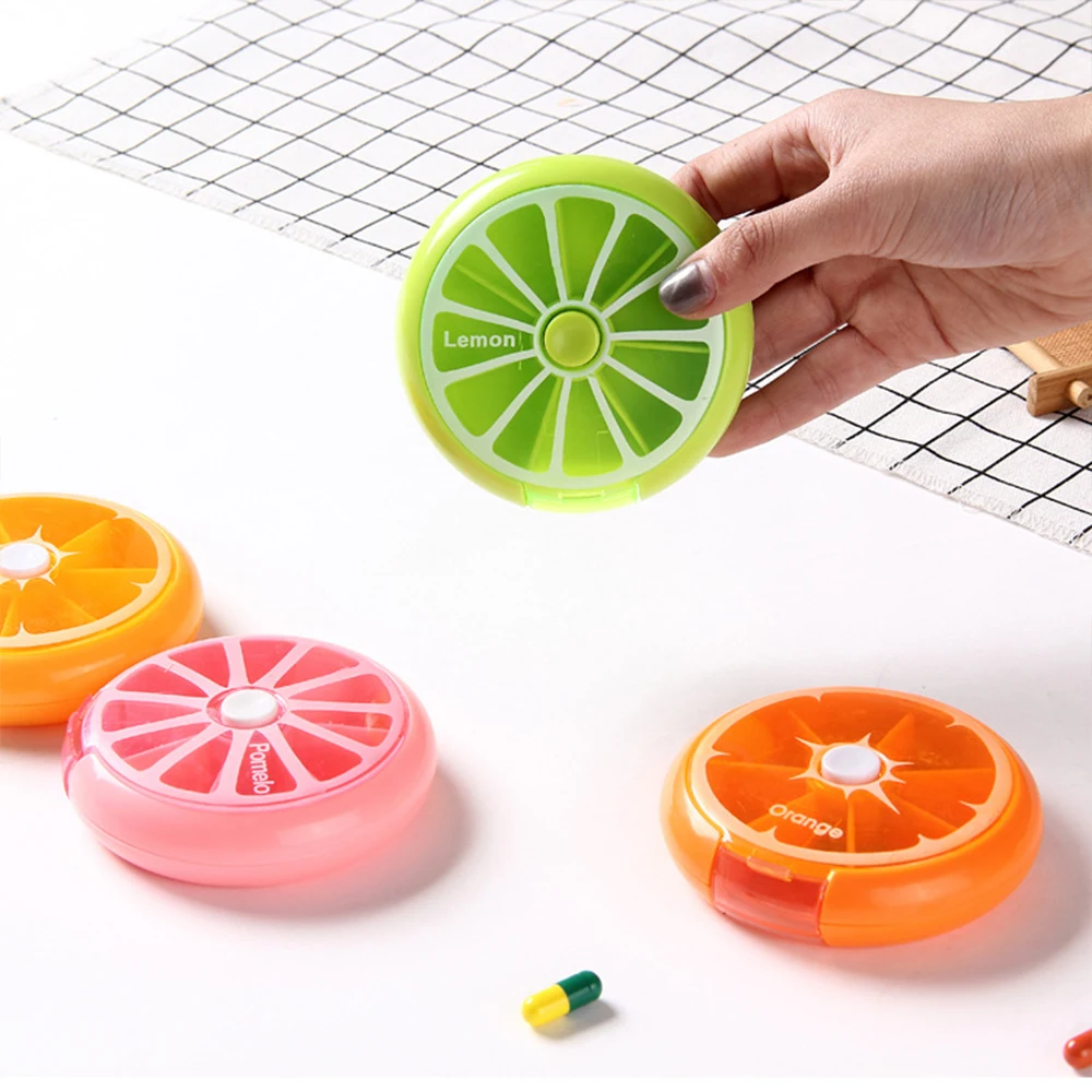 Rotatable Weekly Portable Travel Pill Cases Box, 7 Dias Organizador, 7 Grids Pills Container, Comprimidos De Armazenamento, Vitaminas Medicine Box