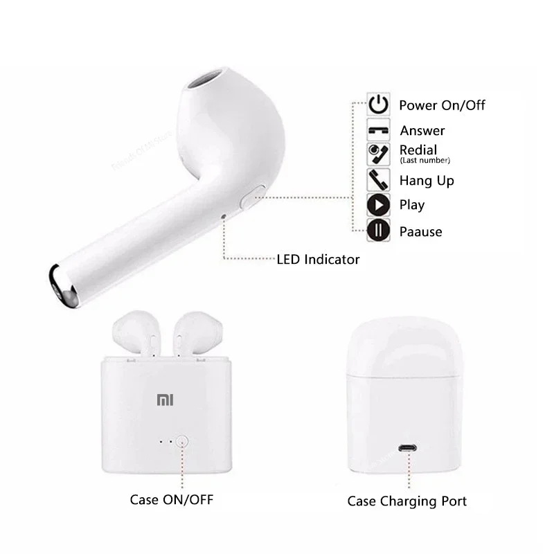 Xiaomi Wireless Bluetooth Earphones Stereo Earbuds Sports Wireless Headphones With Charging Box For All Smart Phones With Mic