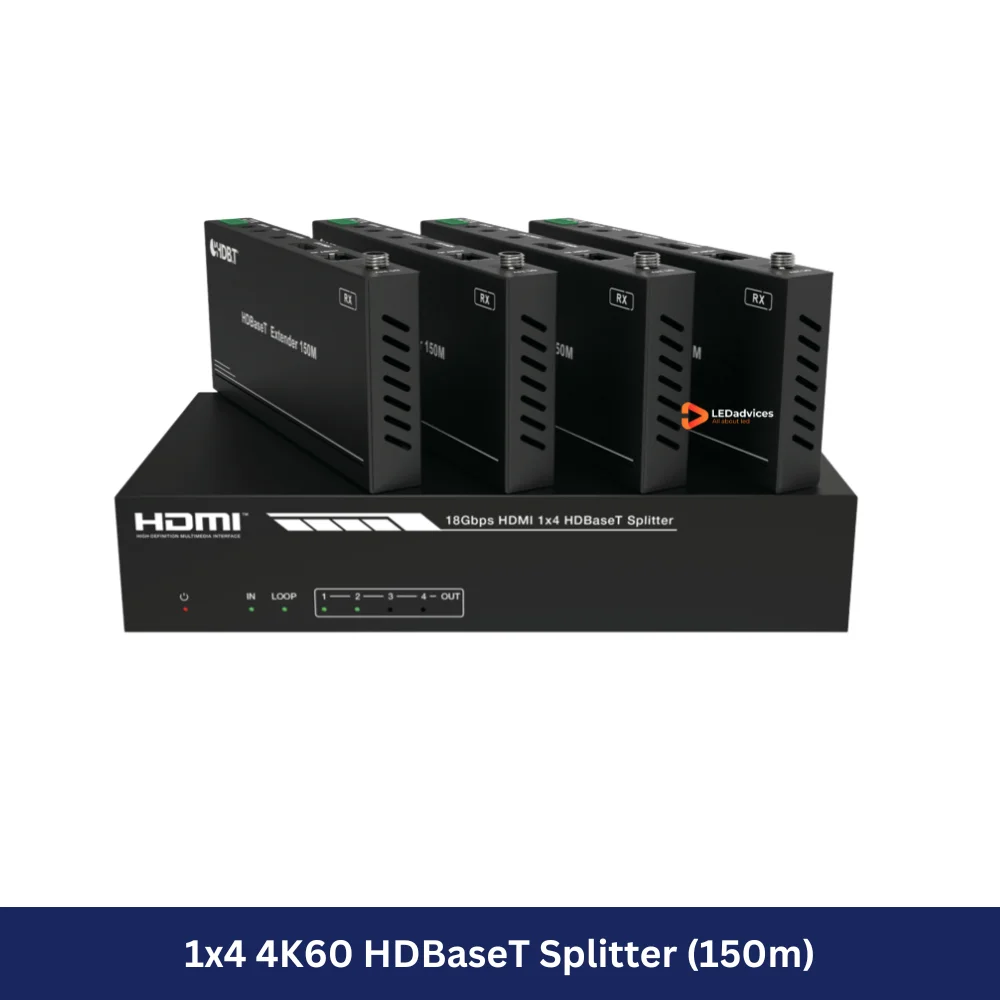 

18Gbps HDMI 1x4 1x8 HDBaseT Splitter 4K60 4:4:4 HDR Dolby Vision Audio Extractor IR POC EDID CAT6/6a/7