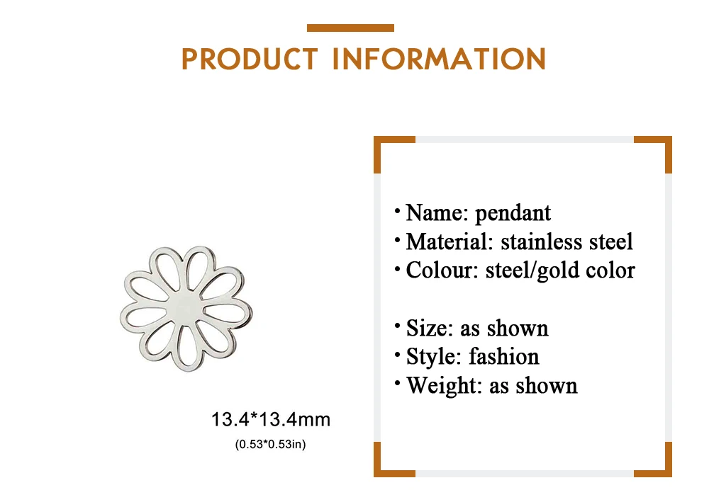 EUEAVAN 5 stücke Edelstahl Blume Charms Blüte Pflanze Anhänger Frauen Halskette Ohrringe Armband DIY Handwerk Zubehör Großhandel – Detail 4