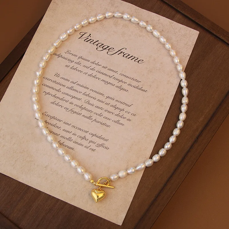 Romantisches Liebesherz, 100 % natürliche Süßwasserperle, 14 Karat Gold gefüllt, Damen-Anhänger, Halskette, Schmuck, Hochzeitsgeschenke, kein Verblassen – Detail 5